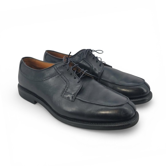 Allen Edmonds Mens 10D Stockbridge Shoes Leather Black Split Toe Blucher USA